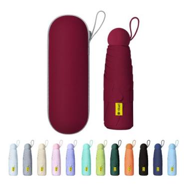 Imagem de Guarda Chuva Compacto De Bolso Com Proteção UV Marsala - Petrin