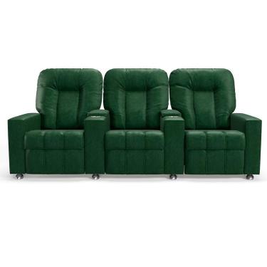 Imagem de Poltrona Reclinável Para Cinema 3 Lugares Sora Pu Fh1 - D'rossi Cor Verde
