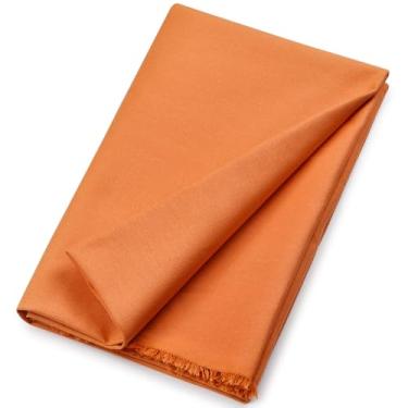 Imagem de Tecido de lona 100% algodão 283 g 140 cm por jarda, tecido natural de pato têxtil peso médio para pintura, costura, artesanato, bordado, bolsa, decoração de casa feita à mão (1 jarda, laranja)