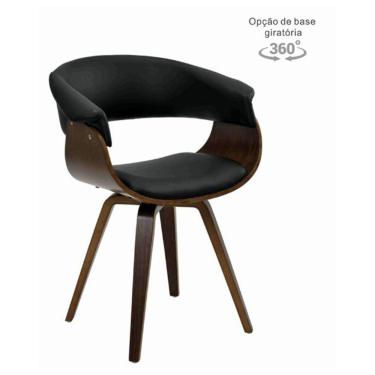 Imagem de Cadeira Betina Base Giratória - Pu Preta