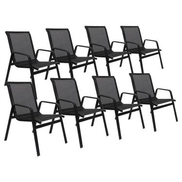 Imagem de Kit 8 Cadeiras Lótus Premium Preto