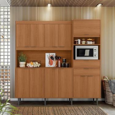 Imagem de Armário De Cozinha Bahamas 2.0 Compacta - 11 Portas 2 Gavetas Jequitiba - Lukaliam Móveis Jequitiba
