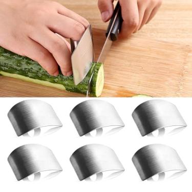 Imagem de 6 peças de protetor de dedo para cortar ferramentas de cozinha, protetor de segurança para cortar carne e legumes