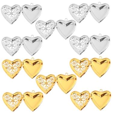 Imagem de 10 peças com pingente de porta-retrato em forma de coração, presente para o dia dos namorados, design chique e delicado com detalhes requintados para amigos e ocasiões especiais