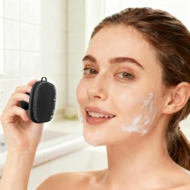 Imagem de Escova de limpeza facial portátil de silicone, ferramentas de cuidados com a pele, escovas de massagem esfoliantes macias para homens, mulheres e viagens