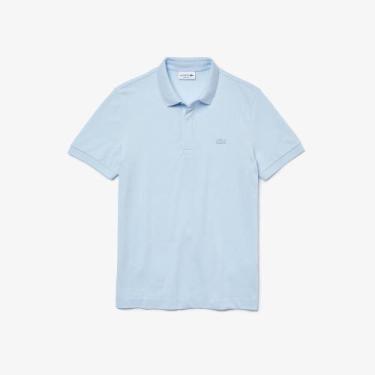 Imagem de Polo Lacoste Regular Fit Paris em Piqué Stretch, Azul celeste, 2XL