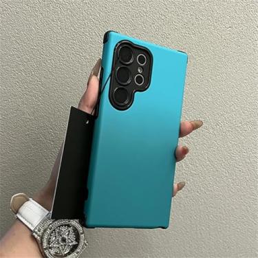 Imagem de MVVKKY Capa de celular luxuosa, degradê, fosca, à prova de choque, com airbag, rígida (para Samsung S25Ultra/azul)