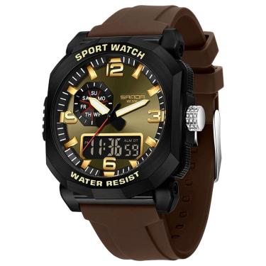 Imagem de Relógio Digital Masculino Dual Display Esportivo À Prova D `Água Impermeavel 5atm