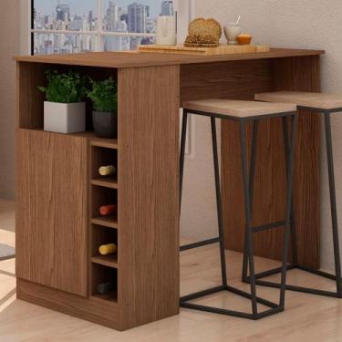 Imagem de Bancada de Cozinha Genialflex Romana Porta Adega Ébano Fosco