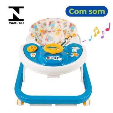 Imagem de Andador Infantil Bebê Disquinho Andaja Painel Musical Azul - STYLLBABY