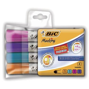 Imagem de Caneta Marcador de Quadro Branco 4 Cores Fashion Marking BIC