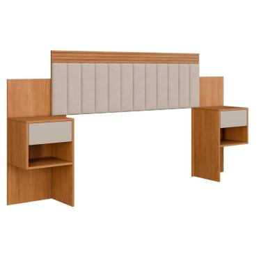 Imagem de Cabeceira Estofada Master Casal Tecido Linho 140 E 160 Cm Off White Benetil Móveis