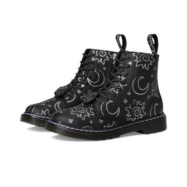 Imagem de Dr. Martens Bota de combate feminina 1460 Pascal (criança grande), Preto/Prata 1, 19