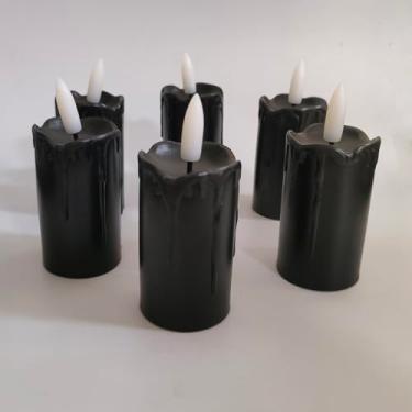 Imagem de Pacote com 6 velas votivas LED sem chamas com temporizador integrado, conjunto de velas elétricas realistas, operadas por pilhas, para festa em casa, casamento, Halloween, Natal, decorações 3,8 cm P x