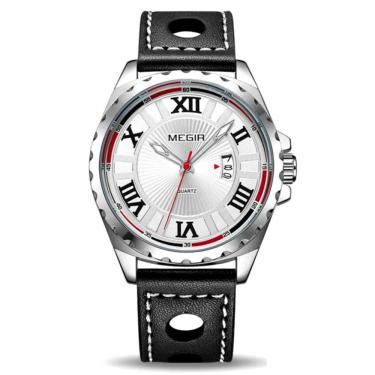 Imagem de Relógio Masculino Esportivo De Pulso Casual De Quartzo Data Automatica Impermeavel Branco