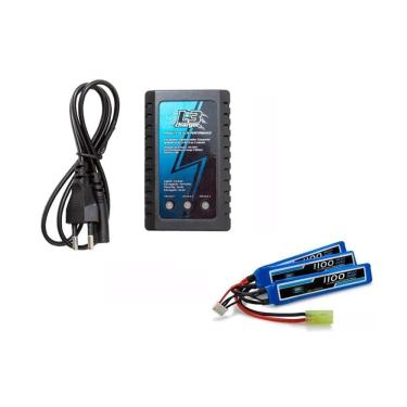 Imagem de Bateria Airsoft Lipo 11.1v-3s - 1100mah + Carregador Lipo