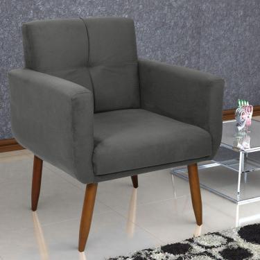 Imagem de Poltrona Decorativa Itaqui Suede Cinza