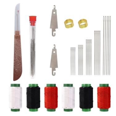 Imagem de 37pcs Kit Costura, Conjunto Agulha e Linha Kit Reparação Manual Portátil com 25 Agulhas Aço Olho Grande 6 Linhas 1 Abre-Costura 2 Dedais 2 Passa-Linhas para Roupas Estofamento & Artesanato DIY