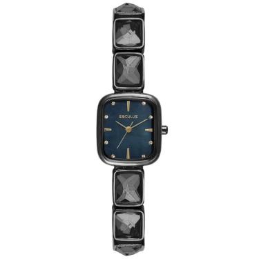 Imagem de Relógio Seculus Feminino Ref: 77334lpsvpb3 Retangular Bracelete Black