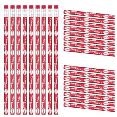 Imagem de Mooliwe 100 lápis de segurança contra incêndio Stop Drop and Roll com borrachas lápis de conscientização temática de segurança a granel para estudantes, professores, sala de aula, programas