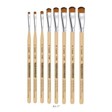 Imagem de Kit De Pinceis Castelo Para Pintura Língua De Gato- 08 Unidades Modelo 17