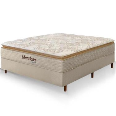 Imagem de Cama Box Casal Colchão Mendoza Molas Ensacadas Pillow Top 138x188x71cm
