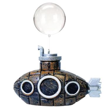 Imagem de Herxsin Decoração de aquário flutuante, decoração de aquário submarino retrô de resina, decoração artificial de aquário com bola acessórios para aquário de peixes (cor: bronze)