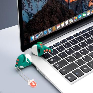 Imagem de Pen Drive USB de 32 GB, dispositivo externo de armazenamento de dados, animal fofo, perfeito para presentear familiares e amigos (dinossauro)
