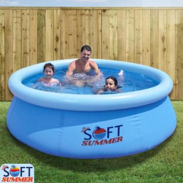 Imagem de Piscina Inflável Infantil Redonda 1000L em PVC Reforçado 168x51cm  Sof
