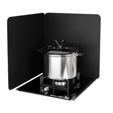 Imagem de Protetor contra respingos de gordura, protetor de respingos de fogão dobrável, tela de respingos de aço inoxidável para fogão, salpicos em aço carbono portátil dobrável lateral de óleo gordo protetor