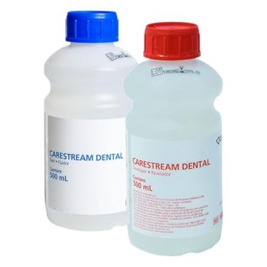 Imagem de Kit Fixador e Revelador Radiográfico Odontológico, Solução para Processamento de Raio-X, 2 Frascos de 500ml