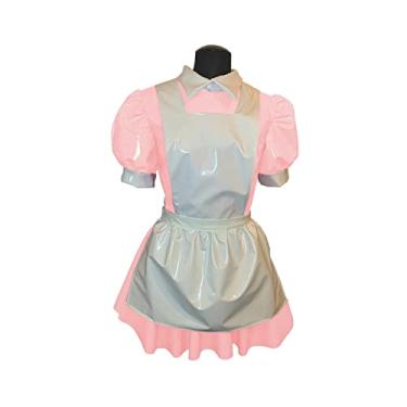 Imagem de Vestido masculino masculino manga Wetlook látex vestido rodado, lótus, P