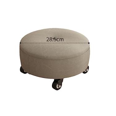 Imagem de BSNANCA Banqueta giratória com capacidade de peso de 100 kg para garagem, jardinagem, festas, salão de beleza, spa, banquinho portátil e compacto (cinza escuro)