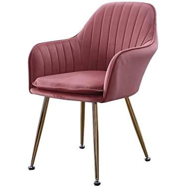 Imagem de Conjunto de cadeiras de móveis de sala de jantar para cozinha, poltronas de veludo vintage para sala de estar, quarto, cozinha com pernas de assento acolchoadas de metal, cadeiras de jantar (cor