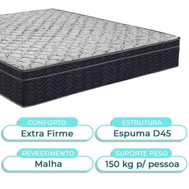 Imagem de Cama Box Bau Branco + Colchão Solteiro Airtech 150 Ortobom