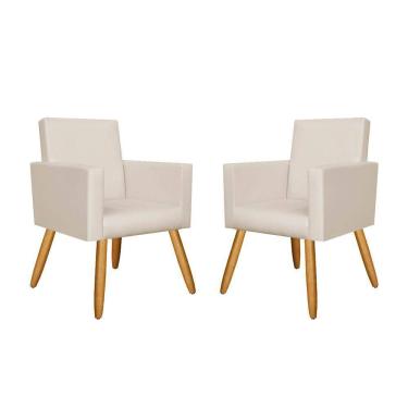 Imagem de Kit 02 Poltronas Courino Bege