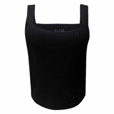Imagem de Blusa Cropped Ellus Rib Deluxe Strap Preto-Feminino