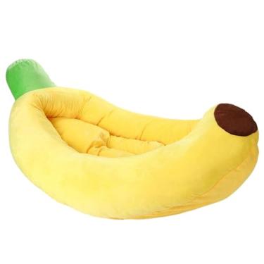 Imagem de Baoblaze Cama para cachorro, suprimentos para animais de estimação, almofada para filhotes respirável e lavável em formato de banana, cama para animais de, M