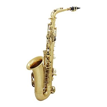 Imagem de Kit de saxofone para iniciantes Saxofone alto dourado EB E Flat Instrumento de sopro profissional de sopro de madeira Sax de latão com caixa e bocal, acessórios de instrumento musical instrumento de