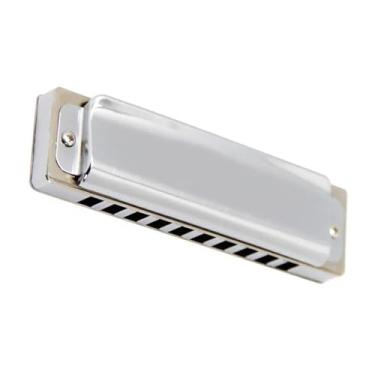 Imagem de Gaita profissional de tocar, 10 furos, latão, durável, palheta, blues, harmônica, instrumento de harpa profissional (cor: G)