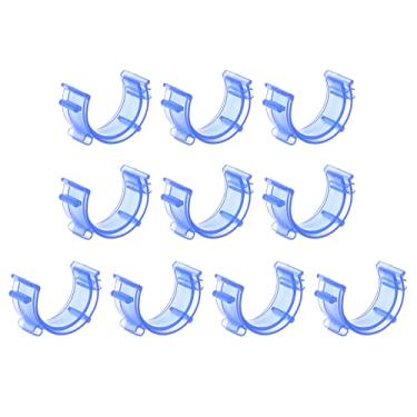 Imagem de 20 peças de suporte de bobina de costura pequenos clipes de bobina de plástico grampos de bobina acessório de ferramenta de costura evita que as pontas da linha se desenrolem, azul