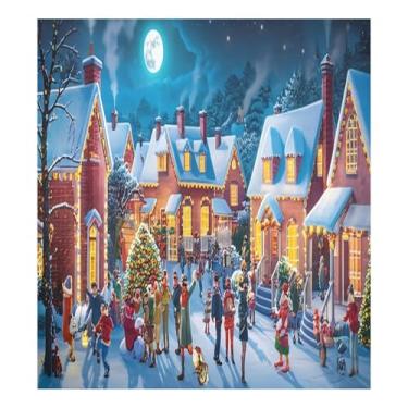 Imagem de SEHANY Capa magnética para lava-louças de Natal Snowy Town, adesivos magnéticos para decoração de Natal para painel de geladeira e lava-louças, decoração de Natal de cozinha doméstica 58 x 66 cm