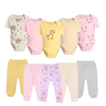 Imagem de Kit Enxoval Roupa de Bebê 10 Peças Body Manga Curta e Mijão - Koala Ba