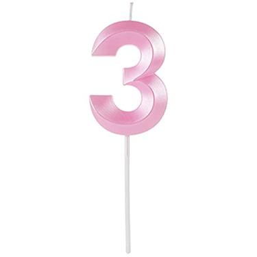 Imagem de VELA DESIGN ROSA CANDY NUMERO 3