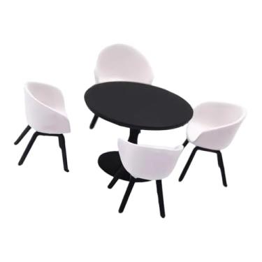 Imagem de Esquirla Conjunto de mesa e cadeiras em miniatura na escala 1/64, acessórios criativos para dioramas, conjunto de mesa e cadeiras, Style B