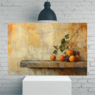 Imagem de Arte de parede em tela rústica vintage rústica, peras, uvas, hera - Pôster sem moldura de 30,5 x 45,7 cm - Ideia de presente para decoração de casa e escritório para sala de estar, quarto, cozinha e
