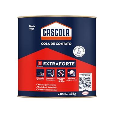 Imagem de Cascola Extra sem Toluol, Cola de Contato de Alta Resistência, Adesivo de Contato de Secagem Rápida, Cola Transparente Multiúso,1x195g