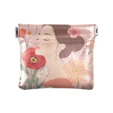 Imagem de Burbuja Linda bolsa feminina para moedas, porta-moedas, porta-moedas, portátil, de couro, para batom, organizador de cosméticos