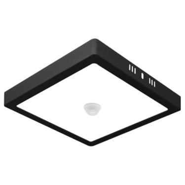 Imagem de Painel Plafon Led Com Sensor Sobrepor 18w ou 25w Preto/Branco Bivolt Luz Frio Redondo/Quadrado, Sobrepor Bivolt, Opções de Potência, Cor e Formato, Luz Frio(Preto,Quadrado 18w)