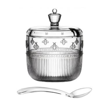 Imagem de Açucareiro Cristal 360ml Colher Pequenos Voadores Mesa Posta Elegância